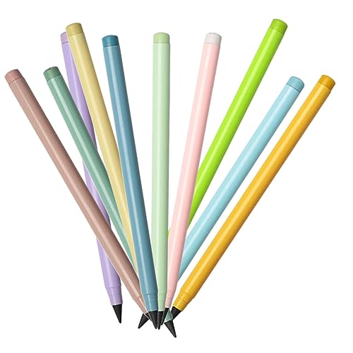 Angoily 10 Stück Positiver Bleistift Studenten, die Bleistifte zeichnen bleistift mit radiergummi Zeichnung Bleistift ohne Tinte Skizzierstifte ohne Spitze Mathe-Bleistifte Plastik von Angoily