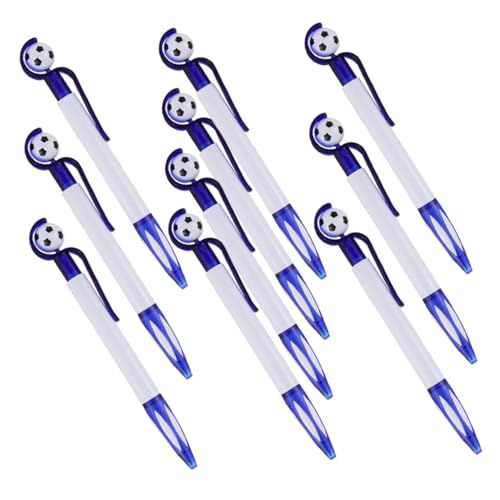 Angoily 10 Stück Schreibstift in Fußballform kugelschreiber fußballparty fußballgeschenk fußballdeko thematisiert Schlüssel Cartoon-Schreibwaren-Stift Einziehbarer Stift Plastik Blue von Angoily