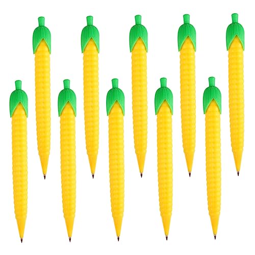 Angoily 10 Stück Schulbleistifte schreibkladde ergonomischer bleistift büromaterial + pencill Maisstift komisch mechanisch Punkt Druckbleistifte Tragbare Stifte Plastik Yellow von Angoily