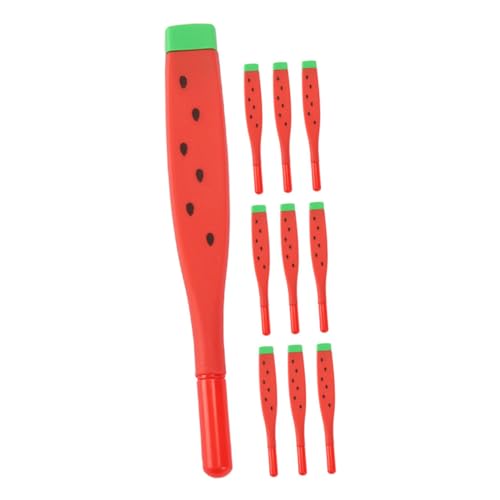 Angoily 10 Stück Wassermelonen-Gelstift kugelschreiber büromaterial Wasser"melonen-Schreib"stifte für Bastel"projekte Punkt berühren Süßer Gelstift Schülerbriefpapier weiches Gummi rot von Angoily