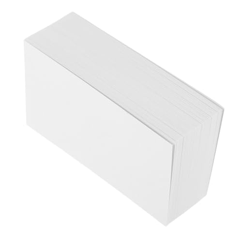 Angoily 100 Stück Visitenkartenpapier Kleine Karteikarten Notizblock Mini-lernkarten Klassenzimmer Müssen Haben Mini-blankokarten Notizpolster Leere Notizkarten Notizbilder Bürobedarf Weiß von Angoily