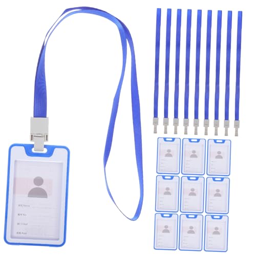 Angoily 10Stücke Id Card Holder Hard Plastic Badge Holders With Lanyards Card Protectors For Teachers Students Office Staff von Angoily