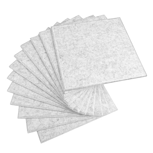 Angoily 12 Stück Haftnotiztafel selbstklebende Korkplatte Push -Brett Pinnwände für Wände Korkbretter Wandtafel Pinnwand-Fliesen Filzbrettfliesen Korkwand Wandfliese Schild Polyester Grau von Angoily