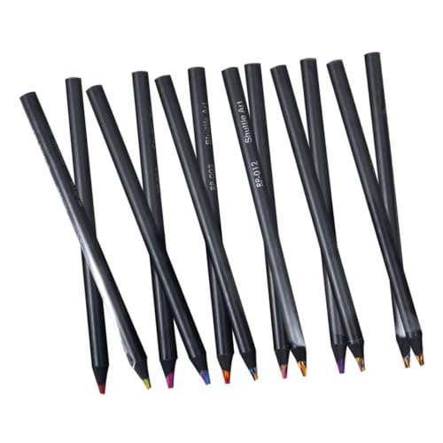 Angoily 12 Stück Regenbogenstift farbig Bleistift klobig buntstifte schreibkladde bintstifte Malstifte painting zubehör Farbstift Skizzenstifte zum Zeichnen Kunststifte Malvorlagen hölzern von Angoily