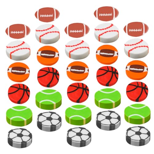 Angoily 120 Stück Cartoon Ball Eraser Basketball Radiergummis Fußball-Radiergummis Sport Radiergummi Ausstellung Kindergäuer Haushaltsradiergummis Partyartikel liefert von Angoily