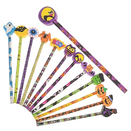 Angoily 18 Stück Kindermalereistift Zeichnung Party Bulk-Bleistifte Halloween groß Schulschreibstifte Zeichenzubehör Handschriftstifte klassenzimmer bleistifte Stifte malen Radiergummi von Angoily