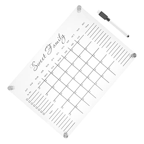 Angoily 1Satz Acryl Wandkalender Transparentes Acryl Abwischbares Memo Board Vielseitig Einsetzbar Für Zuhause Schule Und Büro Stift Langlebig Und Praktisch von Angoily