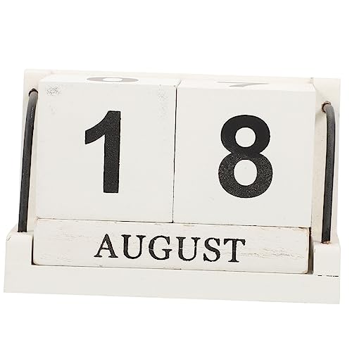 Angoily 1Satz Holz Kalenderblock Vintage Schreibtischkalender Mit Dauerhaftem Praktische Dekoration Für Zuhause Büro Und Schule Aus Robustem Holz Gefertigt Einfach Zu Bedienen von Angoily