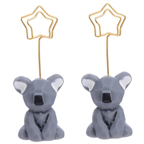 Angoily 2 Stück 1 Satz Cartoon Animal Message Ordner USB hochzeitsdeko Desktop-Memohalter Halter für Memo-Clips Nachrichtenhalter-Clip Cartoon-Büroklammer Harz von Angoily