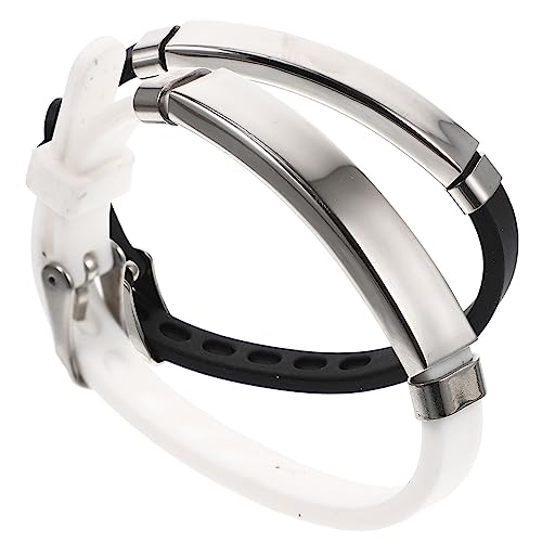Angoily 2 Stück Anti-verlorenes Armband für Herstellung Stichworte glühen Glow in the Dark Armband leuchten in dunklen Armbändern Gummi -Armbänder Rostfreier Stahl Angoily 2 Stück Anti-verlorenes Armband für Herstellung Stichworte glühen Glow in the Dark Armband leuchten in dunklen Armbändern Gummi -Armbänder Rostfreier Stahl von Angoily