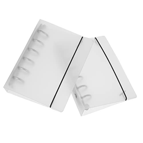 Angoily 2 Stück Binderhandbuch Großer Ordner Transparent Bindemittel Hausordner A5 Ordner 6 Ringbücher Süße Ordner Bindegürtel Binder Desktop-datei-organizer Roségoldener Ordner Pp von Angoily