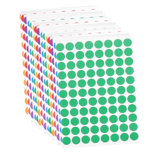 Angoily 20 Blatt Nennen Sie Aufkleber büromaterial bürozubehör Punktaufkleber belohnungsaufkleber klebepunkte runde Etiketten Vinyl Glänzend klein farbige Aufkleberpunkte Kreisetiketten von Angoily