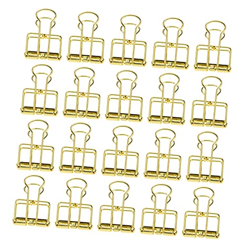Angoily 20 Stück Hohlclip Jumbo Büroklammern Farbig Schreibtisch Größe Papier Büroklammerhalter Metallklammer Mini-bindeklammern Binderclip Golden Rostfreier Stahl von Angoily