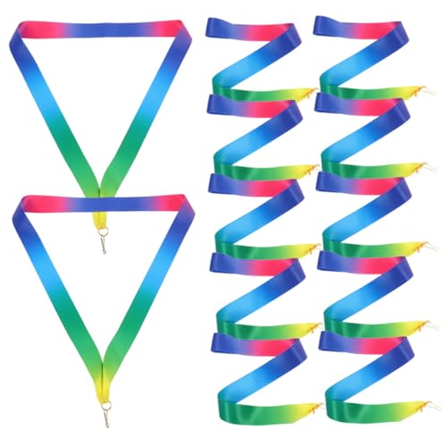 Angoily 20 Stück Medaillen Lanyard Bänder Auszeichnungsmedaillen Aufhänger Display Für Freiwillige Lanyards Party Medaillenband Flaches Halsband Sport Halsband Grüne Lanyards von Angoily