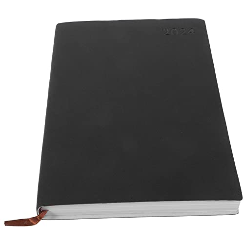 Angoily 2024 Englischer Notizblock studienplaner schülerplaner notizhefte notizbuch datierter Agendaplaner Notizbücher schülerkalender Wochen- und Monatsplaner Planungshandbuch Pu Black von Angoily