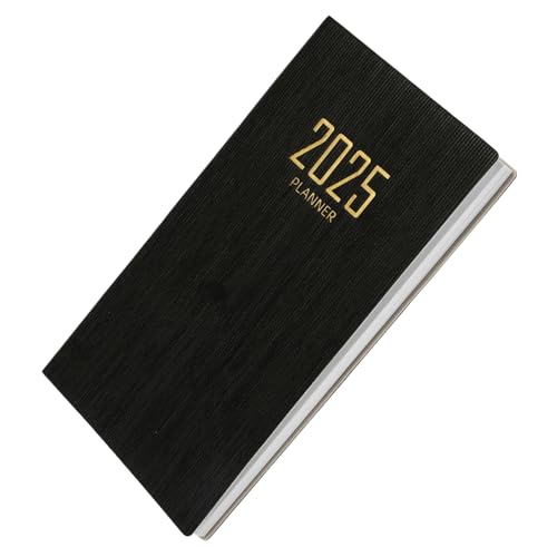 Angoily 2025 Zeitplan Schreibtisch Arbeit Notizbuch Planer Täglich Monatlich Wöchentlich Agenda Notizblock Notizbuch Schreibbuch Bürobedarf Bürozubehör Schwarzes Papier von Angoily