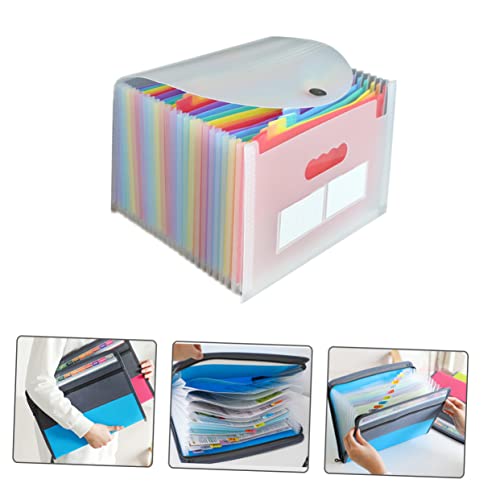 Angoily 24 Orgel-Akten paket Akkordeondateiorganisator tragbar Dateiordner-Organizer Organisatoren Blau groß plastikordner unterlagen organizer a4-Dateiordner Taschen-Ordner-Organizer Weiß von Angoily