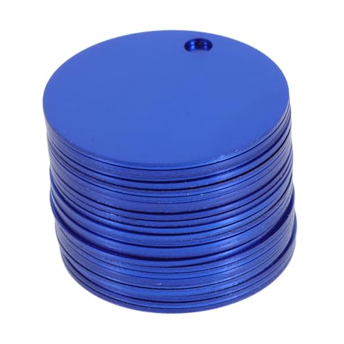 Angoily 25 Stück Aluminium Anhänger Gravurrohlinge Gravierte Aluminium Erkennungsmarken Rund Klein Eloxiert Hunde Hundemarken Blanko Etiketten Halsband Haustiere Welpen von Angoily