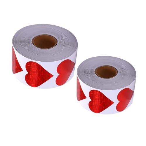 Angoily 2Rollen Herzform Geschenkaufkleber Selbstklebende Für Umschläge Rote Herzaufkleber Für Valentinstag Und Besondere Anlässe von Angoily