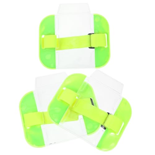 Angoily 3 Stück Ausweis-armbandhalter Personal Armabzeichenhalter Schlüssel Groß Büro Ärmel Ausweishalter-werkzeug Abzeichenhalter-armband Mehrere Ausweishalterarm Schlank Light Green Pvc von Angoily