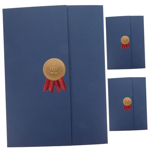 Angoily 3 Stück Zertifikatshülle Wiederverwendbar Zertifikat Diplom Inhaber Post Inhaber Eines Zertifikatsdokuments Schreibwaren Zertifikatsinhaber Abdeckung Preisträger Gold Blue Papier von Angoily