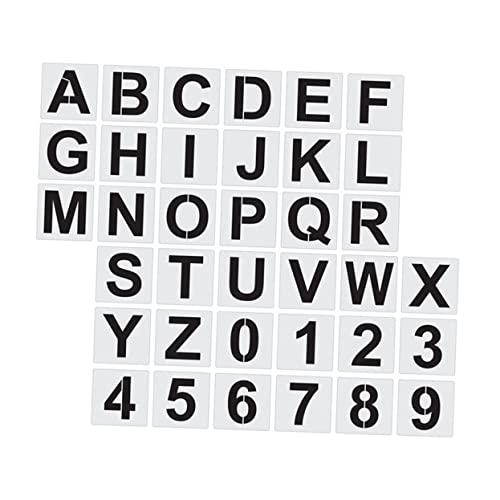 Angoily 36Stücke Teiliges Alphabet Schablonen Für Wiederverwendbare DIY Zeichenvorlagen Zum Bastelprojekte Und Lernspiele von Angoily