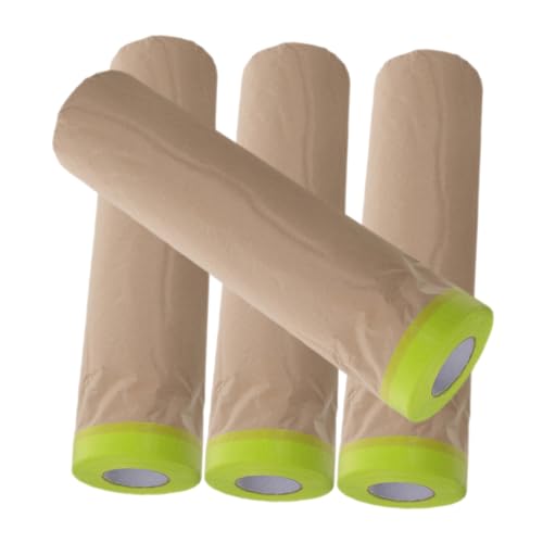 Angoily 4 Rollen Abdeckfolie Auto Vorgefertigter Abdeckfilm Für Schutz Maskierung Dünn Farbig Außen Light Brown Papier von Angoily