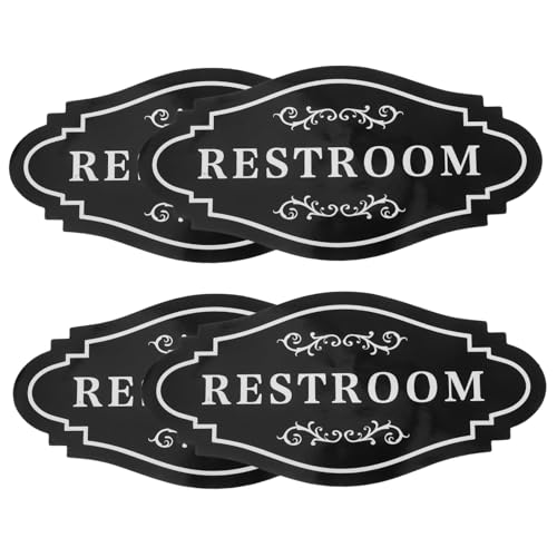 Angoily 4 Stück Badezimmer Aufkleber Badezimmer Schilder Badezimmer- -Schild Toilettenleitzeichen Badezimmerschilder für die Tür WC-Schild- Vinyl Schwarz Angoily 4 Stück Badezimmer Aufkleber Badezimmer Schilder Badezimmer- -Schild Toilettenleitzeichen Badezimmerschilder für die Tür WC-Schild- Vinyl Schwarz von Angoily
