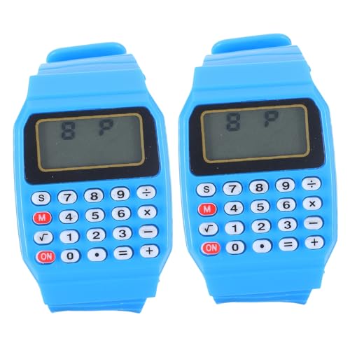 Angoily 4 Stück Berechnung Uhr Computertische Herrenuhr Finanziell Mikro Digitaluhr Für Jungen Uhr Für Männer Taschenrechner Armbanduhr Digitaluhren Für Herren Kind Handgelenk Anschauen von Angoily