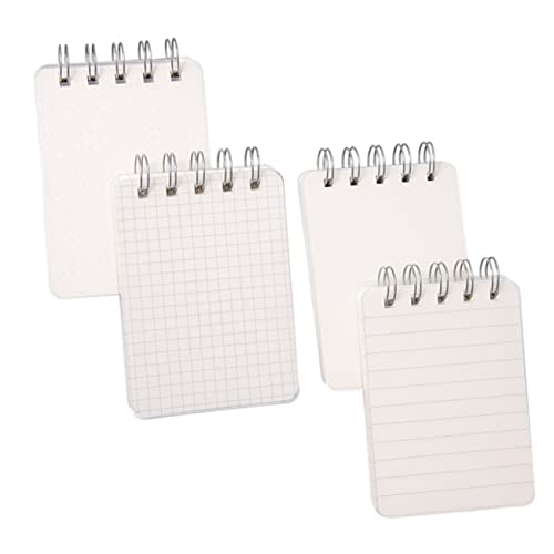 Angoily 4 Stück Karteikarte Spiral-Indexkarte farbig Revision gefüttert bunt Notebook-College regiert Taschennotizbuch zerreißbarer Spulennotizblock zerreißbarer Notizblock Papier Weiß von Angoily