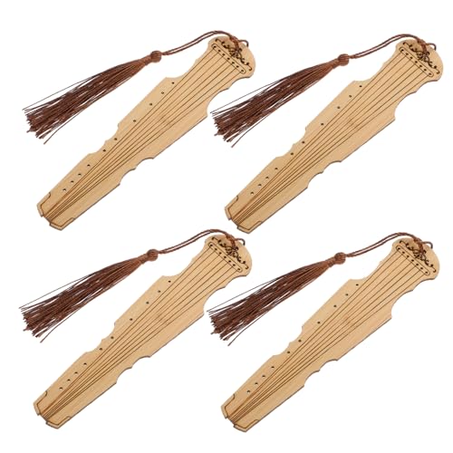 Angoily 4 Stück Lesezeichen lesen bookmarks book marker DIY handgemachtes Lesezeichen dekoringe Chinesische Guqin Lesezeichen Bambus -Lesezeichen Lesezeichen für Buchliebhaber Buchmarken von Angoily