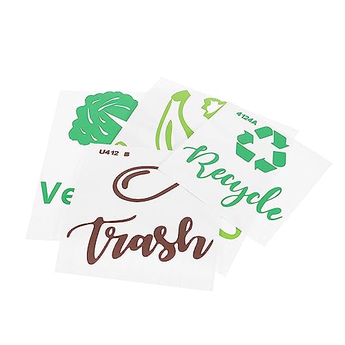 Angoily 4 Stück Müllklassifizierungszeichen Abfalltrennung-Aufkleber Abfallentsorgungs-Aufkleber Mülletiketten für Mülleimer Recycling-Etiketten für Mülleimer-Aufkleber Müll Aufkleber PVC von Angoily