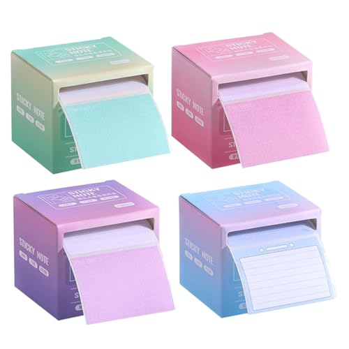 Angoily 4 Stück Notizpapier Seitenmarkierungen Haftnotizen Besprechungsnotizen Vollhaftnotizen Memoaufkleber Notizblöcke Haftnotizen Bürobedarf von Angoily