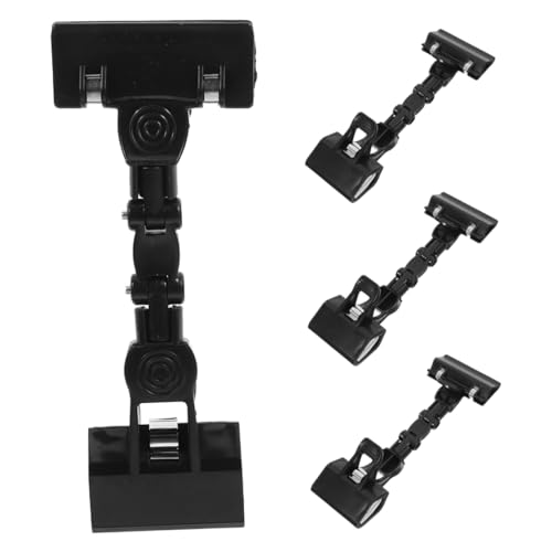 Angoily 4 Stücke Einstellbarer Etikettenclip Dekorativer Büroklammerhalter Malklammern Halter Für Büroklammern Reißbrett-clip Doppelkopf -memo -clip Papierhalterklemmen Schwarz Plastik von Angoily