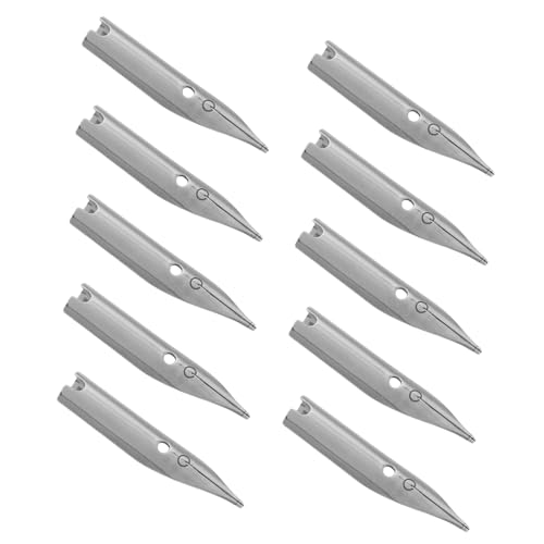 Angoily 40 Stück Dip-Stift Stiftnibs zum Malen Ersatzstiftspitzen Stiftspitzen malen Zubehör für Schreibstifte Füllfederhalterspitzen Universal-Füllhalterspitzen Metall Silver von Angoily