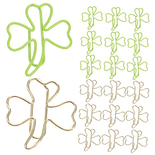 Angoily 45 Stück Kleeblatt-lesezeichen Geformte Clips in Kleeblattform Süßes Lesezeichen Scrapbook-büroklammern Riesige Büroklammern Clips Formen Produkt Groß Green Umspritzen von Angoily
