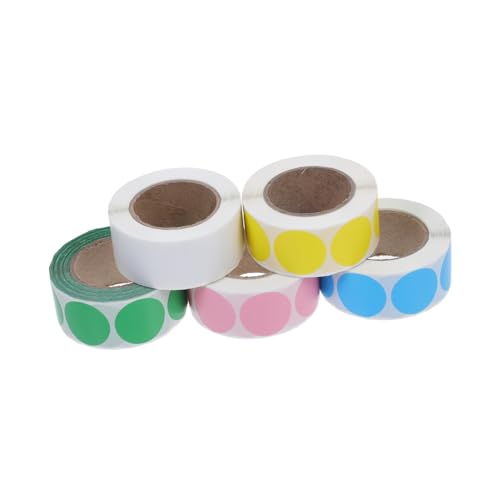 Angoily 5 Rollen Selbstklebendes Etikettenpapier Farbige Thermoetiketten Aufkleber Klebrige Thermoetiketten Kreisförmig Runde Etiketten Punkt Runden Vinyl Bunt Thermoselbstklebendes Papier Angoily 5 Rollen Selbstklebendes Etikettenpapier Farbige Thermoetiketten Aufkleber Klebrige Thermoetiketten Kreisförmig Runde Etiketten Punkt Runden Vinyl Bunt Thermoselbstklebendes Papier von Angoily