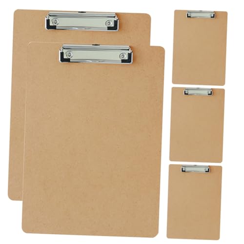Angoily 5 Stück A4-Dateiordner Bindemittel Klemmbrett mit Speicher Planke das Büro Zwischenablage buchstabentafel schreibtsichunterlagen Büro-Schreibgerät praktisches Akten-Klemmbrett Holz von Angoily