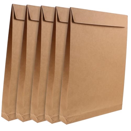 Angoily 5 Stück Dokumententasche Aus Kraftpapier Ordner Büro Datei Dokumentieren Veranstalter Fünf Plätzchentüten Aus Papier Geschenkverpackungsbeutel Light Brown von Angoily