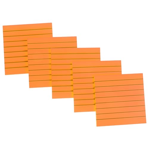 Angoily 5 Stück Haftnotiz büroradio offic notizbuch schriftsteller zeichenheft merkzettel Unterlage selbstklebend Aufkleber Notenvorrat Notizblöcke für den Haushalt das Haustier Orange von Angoily