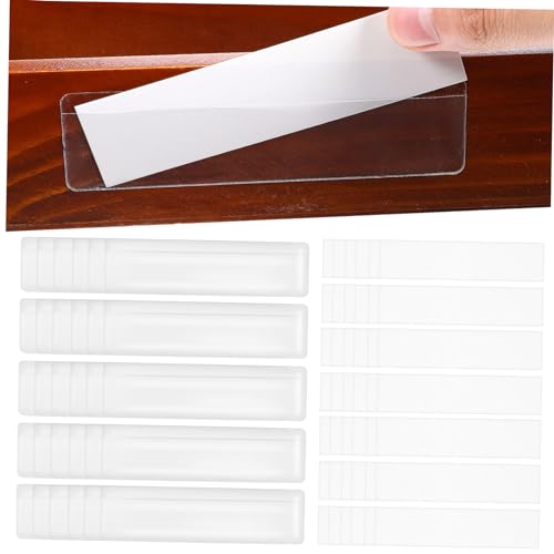 Angoily 50 Stück Etikettentasche etikettenpapier Etiketten für Regale wiederverwendbar Verschieben von Etiketten selbstklebender Visitenkartenhalter selbstklebende Taschenhüllen PVC von Angoily