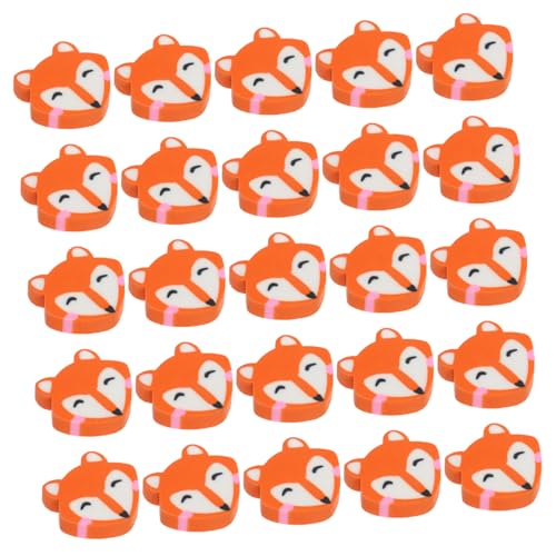 Angoily 50 Stück Kleiner Fuchs-Radiergummi Fox Mini-Radiergummis süße kleine Radiergummis Block-Radierer Radiergummi in Form eines Füchses süßer Radiergummifuchs Orange von Angoily