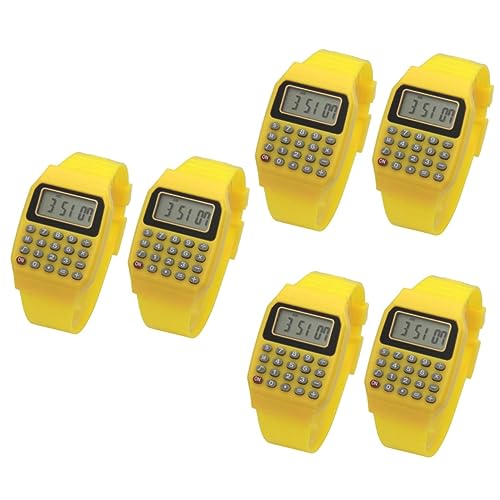 Angoily 6 STK Taschenrechner Armbanduhr kinderuhren Armbanduhr Kinder Taschenrechner Digitale Herrenuhr Uhr für mädchen Männergeschenke zum Geburtstag Taschenrechner für Kinder Jungen Pala von Angoily