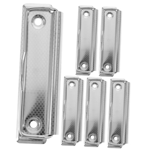Angoily 6 Stück Schreibblockhalter Planke Klemmbretthalter Clip für Bretter büroklammern papierklammer Clip für Dateien Befestigungsklammern für Klemmbretter Aluminiumlegierung Silver von Angoily
