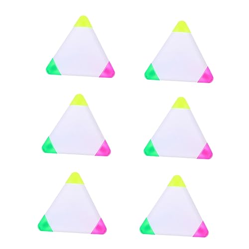 Angoily 6 Stück Text marker Farb stift Neon farbige Stifte Bunte Stifte dreieckiger Textmarker Stifte Masse bürstchen matebrush Bürste dreieckige Textmarker bunte Macher Plastik Colorful von Angoily