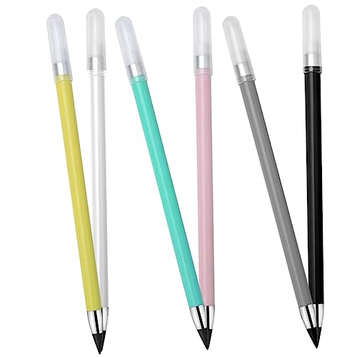 Angoily 6 Stück Zeichenstift lustige Stifte für Bleistifte ohne Spitze unendlich Bleistift Bleistifte skizzieren Bleistift malen ewige bleistifte mit radiergummi Plastik von Angoily