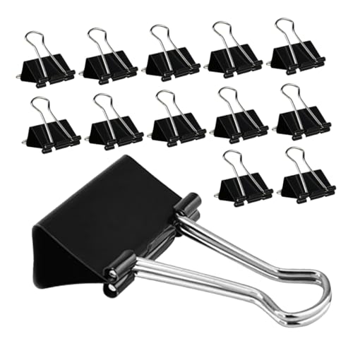 Angoily 60 Stück Langes Schwanzclip -schreibwaren Bürobedarf-ordnerklammern Dateiclips Binderclip Heftklammern in Loser Schüttung Süße Büroklammern Dokumentclips Papierclips Schwarz Eisen von Angoily