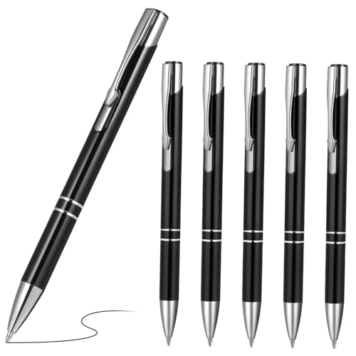 Angoily 6Stücke Metall Kugelschreiber Mit Feiner Spitze Druckkugelschreiber Für Büro Und Schule Schwarz Hochwertige Schreibwaren Für Professionelle Anwendungen von Angoily
