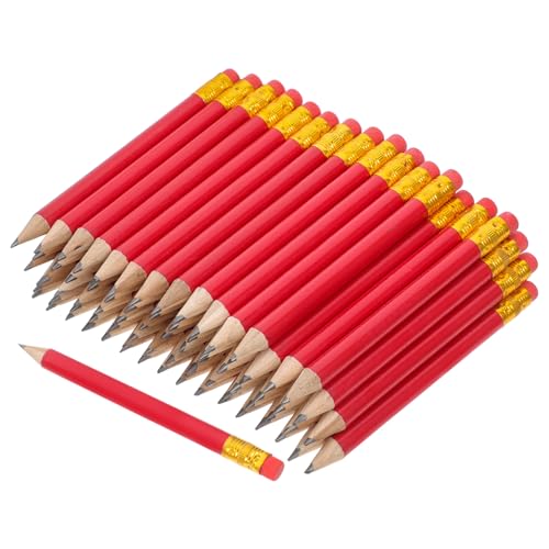 Angoily 72Stücke Golf Bleistifte Hb mit Radiergummi Vorgespitzt Kurze Holzstifte für Golf Events Prüfungen Klassenzimmer und Partys für Babypartys Rot von Angoily