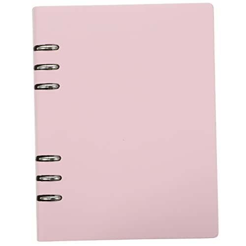 Angoily A4-ring-notizblock Notizbücher Notizbilder Binder Notebook Agenda Notebook Notizbuch Zum Schreiben Binder-tagebuch-notizbuch Zeitschriftenhefte Molkerei-notizbuch Pu Rosa von Angoily